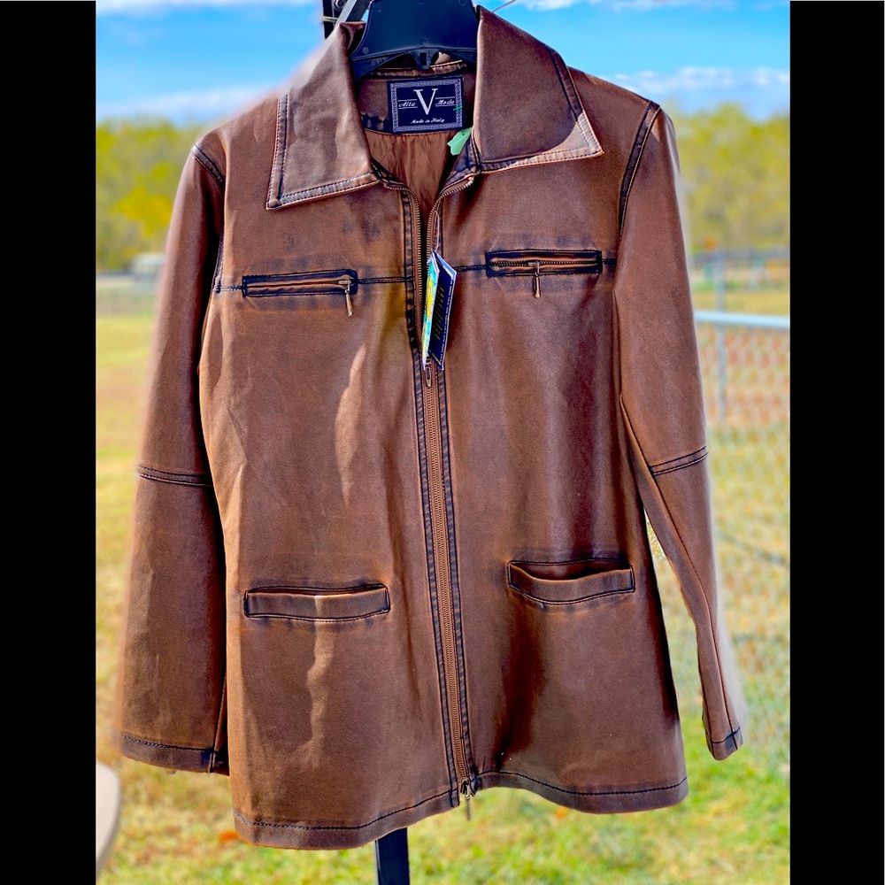 Men’s XL REAL LATHER jacket made in Italy